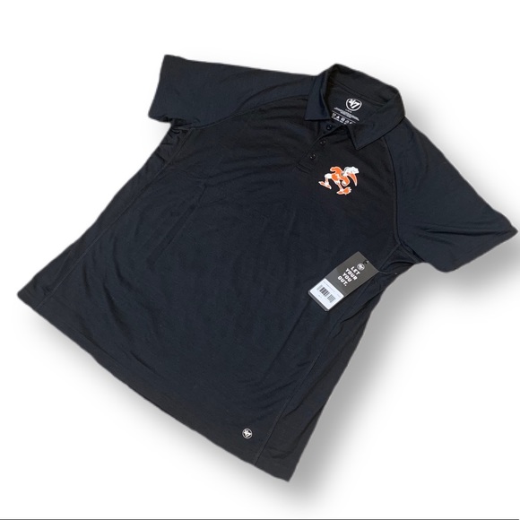 Miami Hurricanes ‘47 Brand “Sebastian” Black Golf Polo Men’s Size Large - Picture 15 of 16